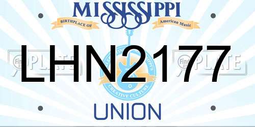 LHN2177 Mississippi License Plate