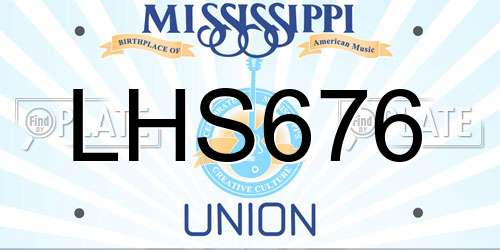 LHS676 Mississippi License Plate