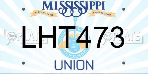 LHT473 Mississippi License Plate