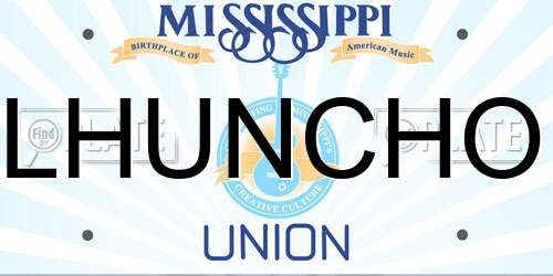 LHUNCHO Mississippi License Plate