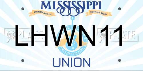 LHWN11 Mississippi License Plate
