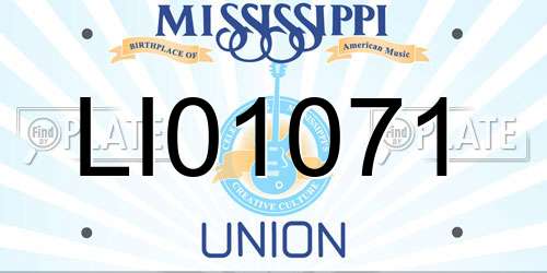 LI01071 Mississippi License Plate