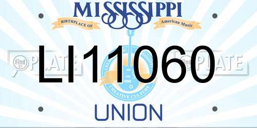 LI11060 Mississippi License Plate