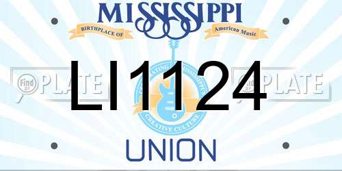 LI1124 Mississippi License Plate