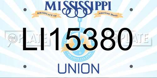 LI15380 Mississippi License Plate