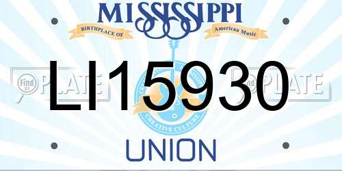 LI15930 Mississippi License Plate