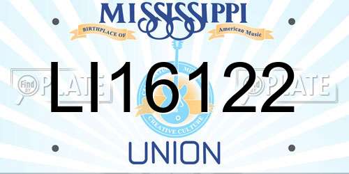 LI16122 Mississippi License Plate