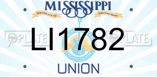 LI1782 Mississippi License Plate