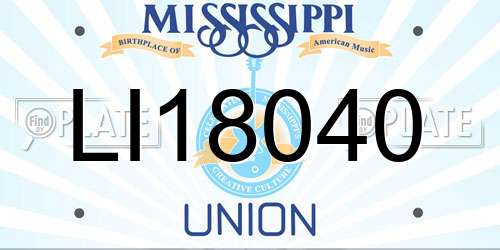 LI18040 Mississippi License Plate
