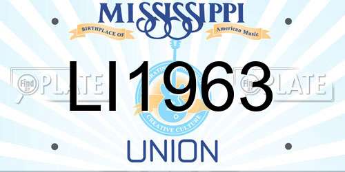 LI1963 Mississippi License Plate