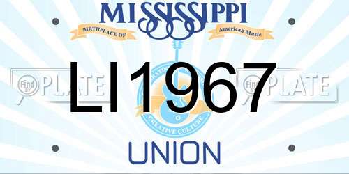 LI1967 Mississippi License Plate