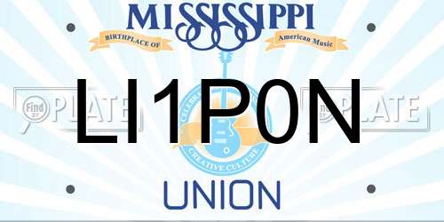 LI1P0N Mississippi License Plate