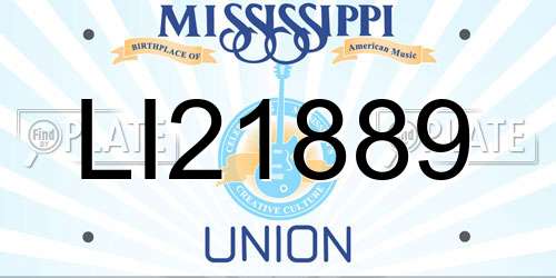 LI21889 Mississippi License Plate