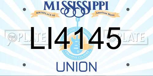 LI4145 Mississippi License Plate