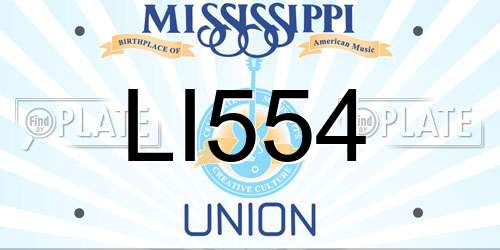LI554 Mississippi License Plate