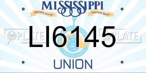 LI6145 Mississippi License Plate