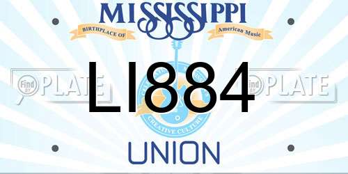 LI884 Mississippi License Plate