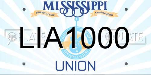 LIA1000 Mississippi License Plate