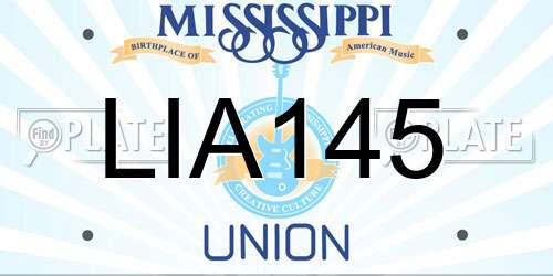 LIA145 Mississippi License Plate