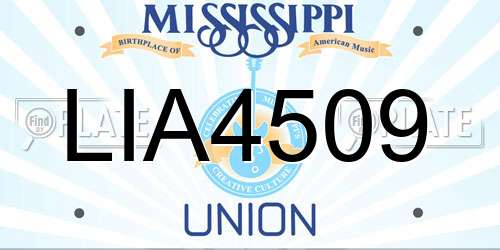 LIA4509 Mississippi License Plate