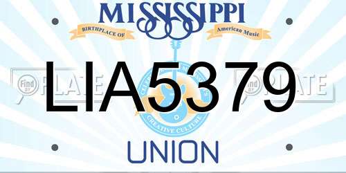 LIA5379 Mississippi License Plate
