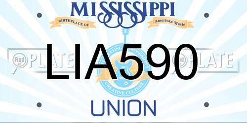 LIA590 Mississippi License Plate