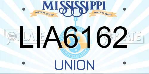 LIA6162 Mississippi License Plate