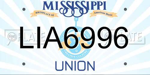 LIA6996 Mississippi License Plate