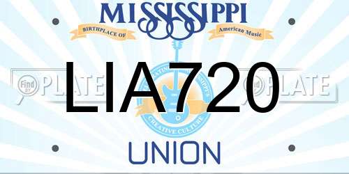 LIA720 Mississippi License Plate
