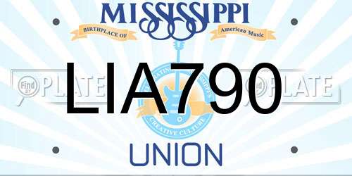LIA790 Mississippi License Plate