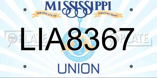 LIA8367 Mississippi License Plate
