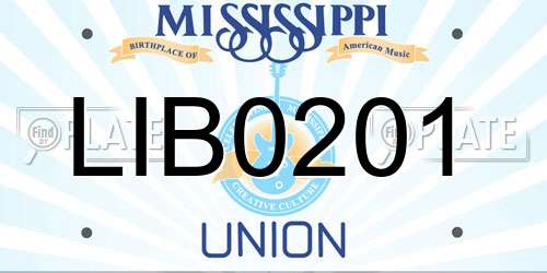 LIB0201 Mississippi License Plate