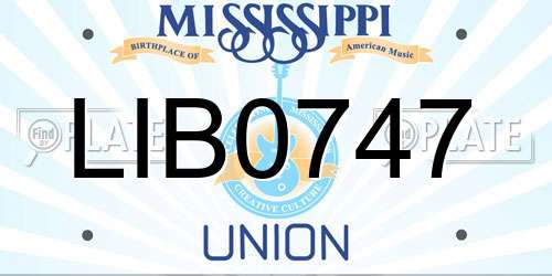 LIB0747 Mississippi License Plate