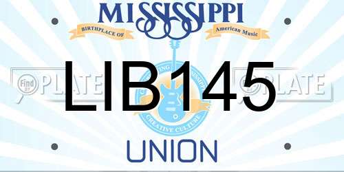 LIB145 Mississippi License Plate