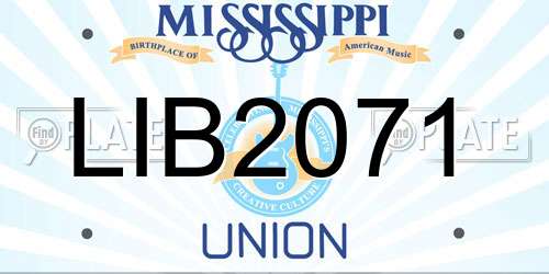 LIB2071 Mississippi License Plate