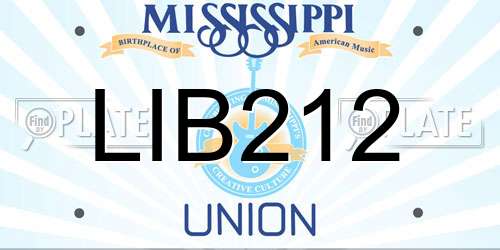 LIB212 Mississippi License Plate