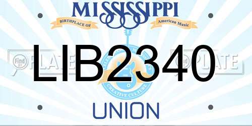 LIB2340 Mississippi License Plate
