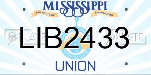 LIB2433 Mississippi License Plate