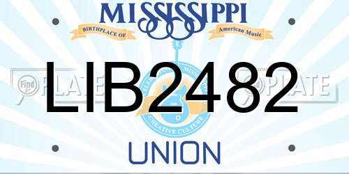 LIB2482 Mississippi License Plate