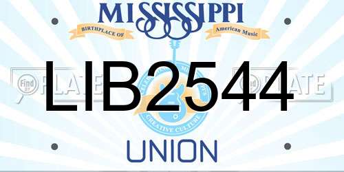 LIB2544 Mississippi License Plate