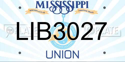 LIB3027 Mississippi License Plate