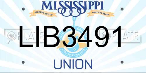 LIB3491 Mississippi License Plate