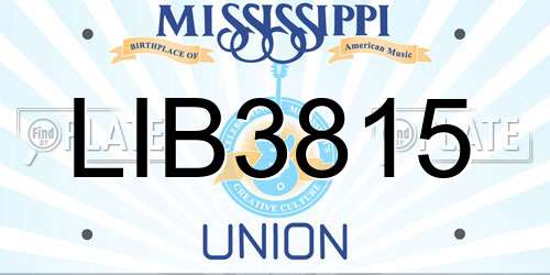 LIB3815 Mississippi License Plate