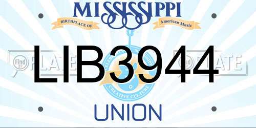 LIB3944 Mississippi License Plate