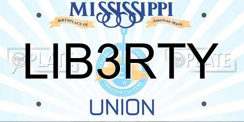 LIB3RTY Mississippi License Plate