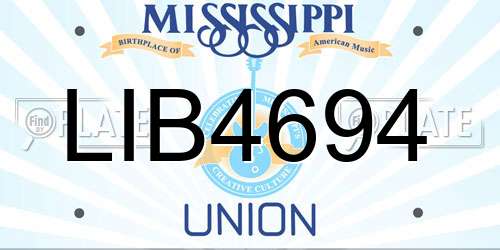 LIB4694 Mississippi License Plate
