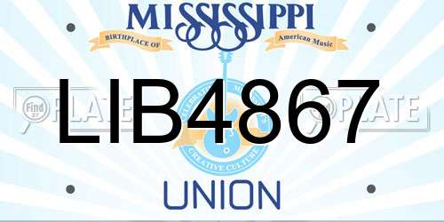 LIB4867 Mississippi License Plate