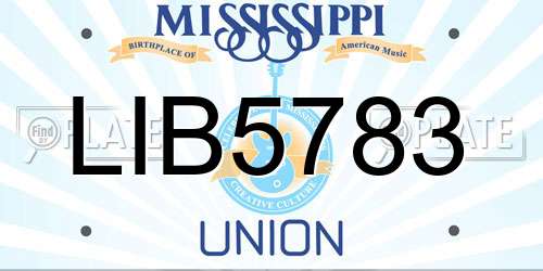 LIB5783 Mississippi License Plate