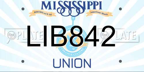 LIB842 Mississippi License Plate