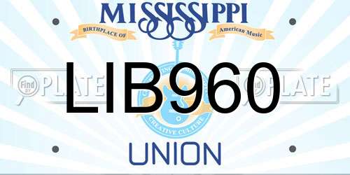 LIB960 Mississippi License Plate